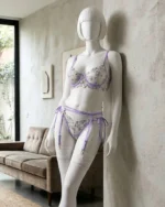 Women’s 3-Piece Floral Embroidered Lingerie Set