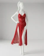 Lace Long Nightdress 2-Piece Lingerie Set for Women