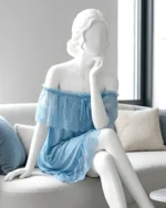 Off-Shoulder Lace Nightdress - Pink Straps