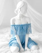 Off-Shoulder Lace Nightdress - Pink Straps