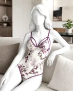 Floral Lace Bodysuit - Pink Straps