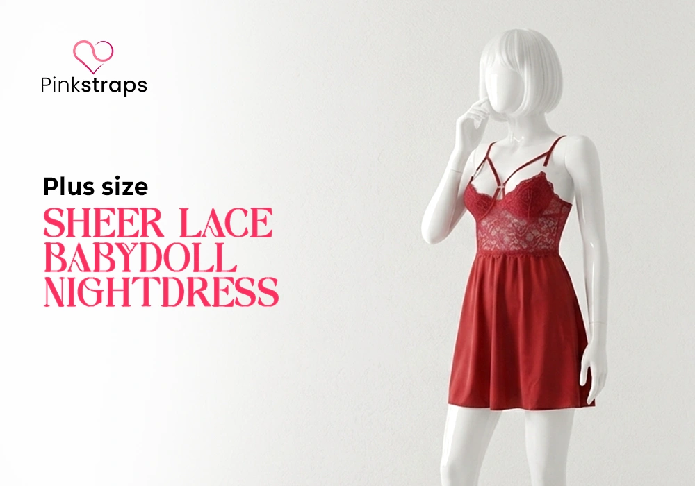 Best Hot Nighty For Bridal - Pink Straps