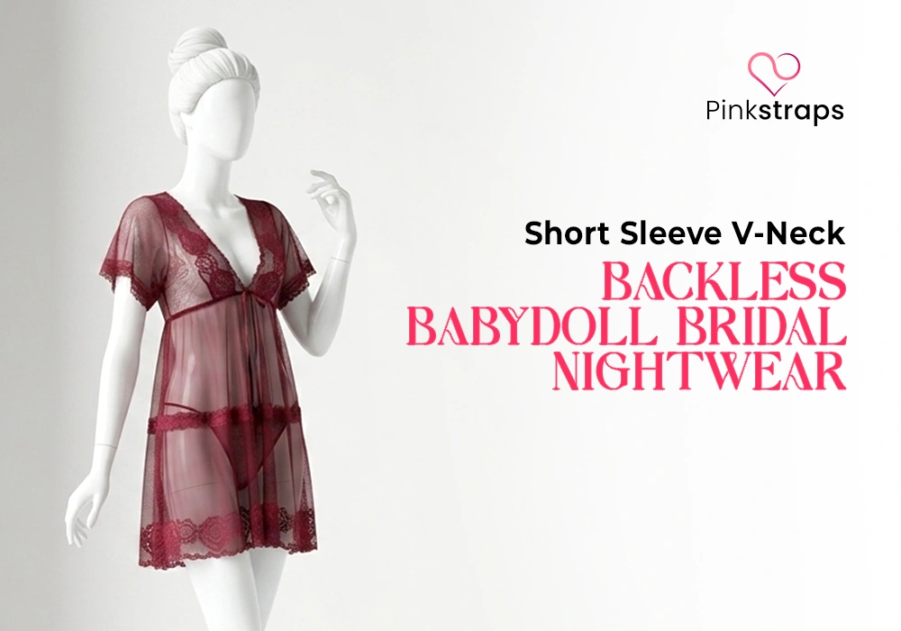 Best Hot Nighty For Bridal - Pink Straps