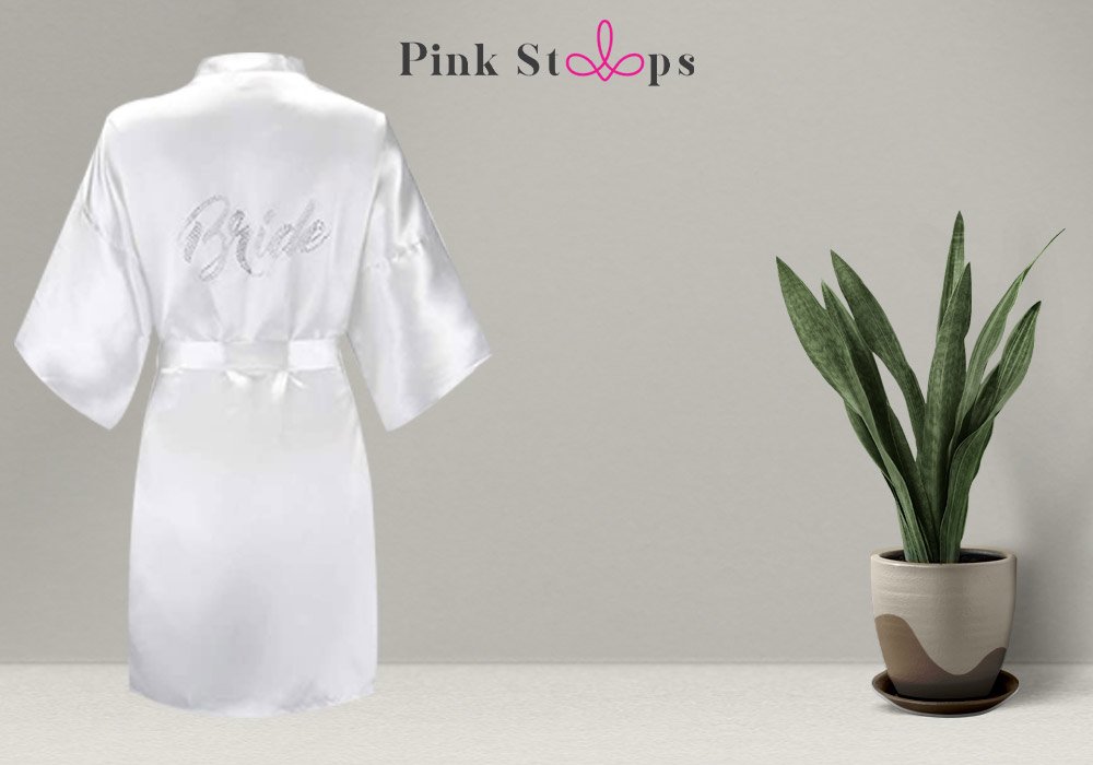 Eplaza Silver Rhinestones Bridal First Nightwear