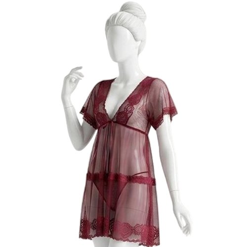 Best Hot Nighty For Bridal - Pink Straps