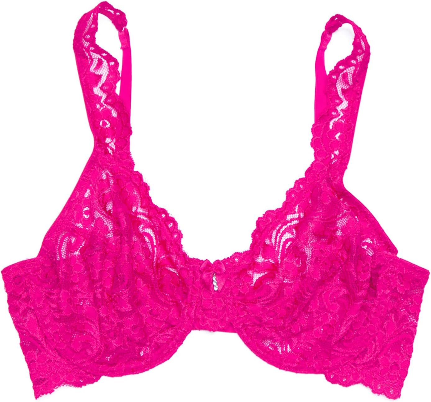 Full Coverage Sexy Pink Lace Straps Bra