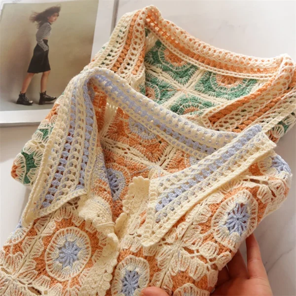 Vintage Women Tube Top Flower Crochet - Image 6