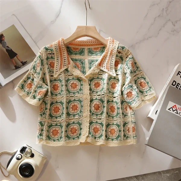 Vintage Women Tube Top Flower Crochet - Image 4