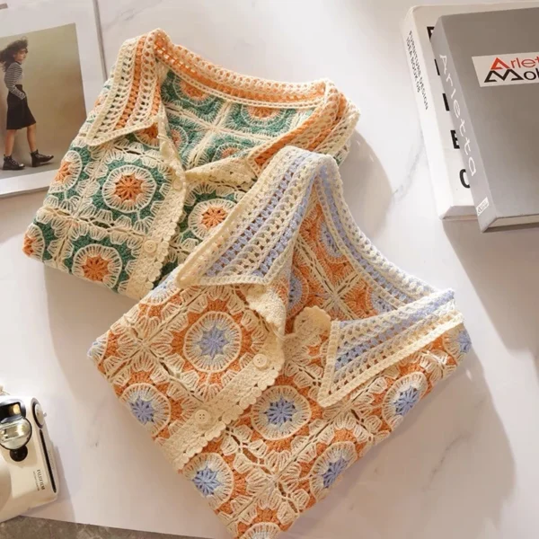 Vintage Women Tube Top Flower Crochet - Image 2