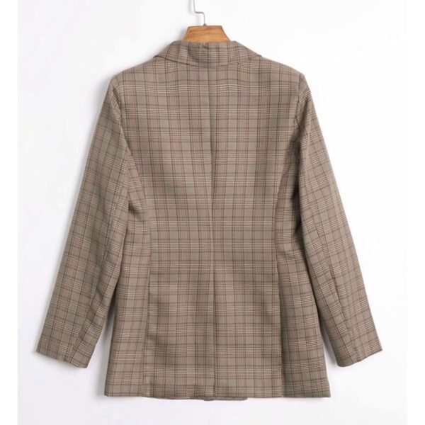 Women'S Jacket Fashionable Coat With Notch Collar Outwear Khaki - Image 2
