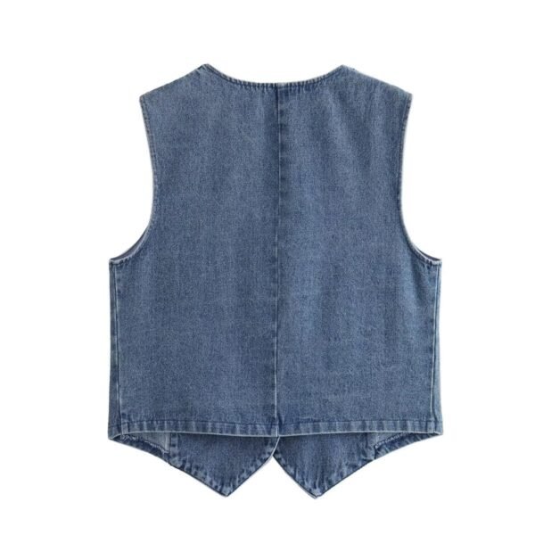 Fashionable Denim Top Waistcoat Vest Women - Image 2