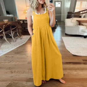 Women One-Piece Baggy Jumpsuit Wide Leg Overalls Casual Jumpsuit
