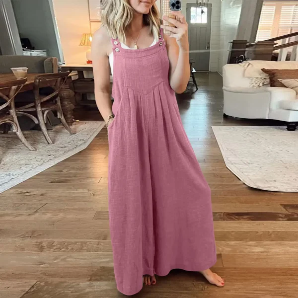 Women One-Piece Baggy Jumpsuit Wide Leg Overalls Casual Jumpsuit - Image 5