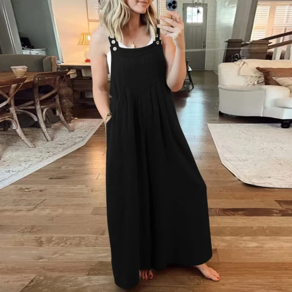 Women One-Piece Baggy Jumpsuit Wide Leg Overalls Casual Jumpsuit - Image 8