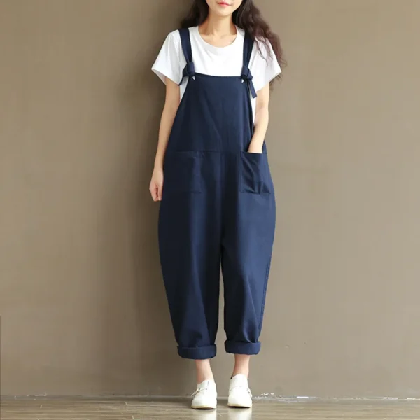 Women Strap Casual Jumpsuit Casual Dungarees Baggy Jumpsuit - Image 7