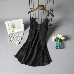 Vintage Sleepwear Sexy Night Dress Satin Silk Bridal Nighty