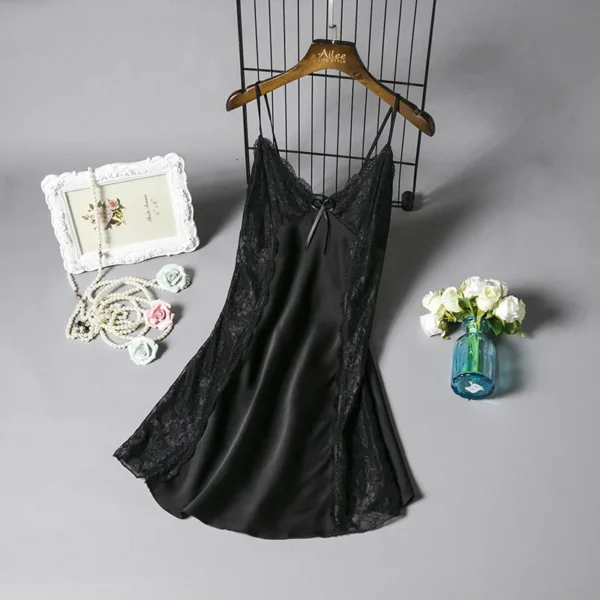 Vintage Sleepwear Sexy Night Dress Satin Silk Bridal Nighty