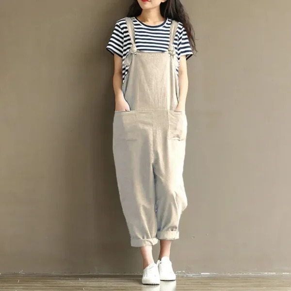 Women Strap Casual Jumpsuit Casual Dungarees Baggy Jumpsuit - Image 4