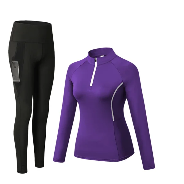 Women'S Winter Athletic Breathable Seamless Yoga Suit - Image 17