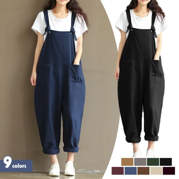 Women Strap Casual Jumpsuit Casual Dungarees Baggy Jumpsuit - Image 2