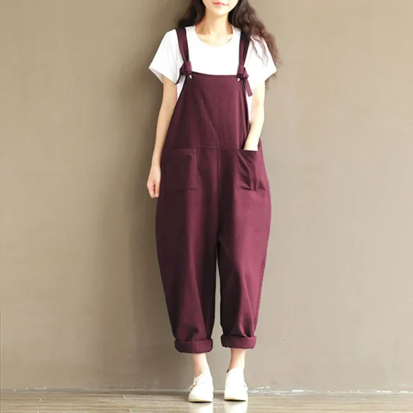 Women Strap Casual Jumpsuit Casual Dungarees Baggy Jumpsuit - Image 8