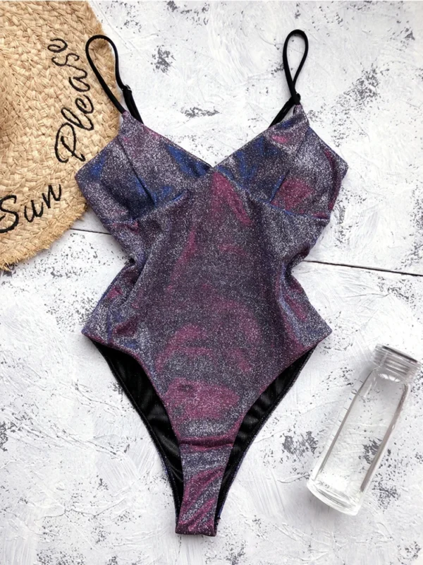Shiny Sexy Bikini Swimsuit Women'S Push Up Glitter Bikini - Image 2