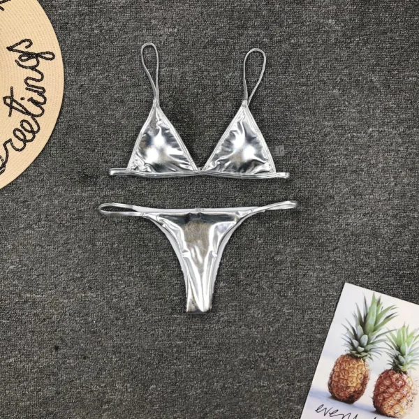 Sexy Bikini Set Women Shimmery Gold Bikini - Image 7