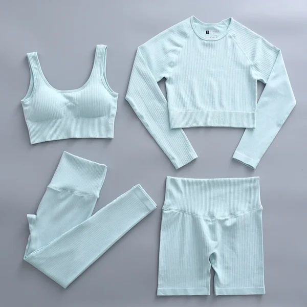 Women'S Seamless Yoga Suit Set 2/3/4 Pieces Gym Clothes - Image 8