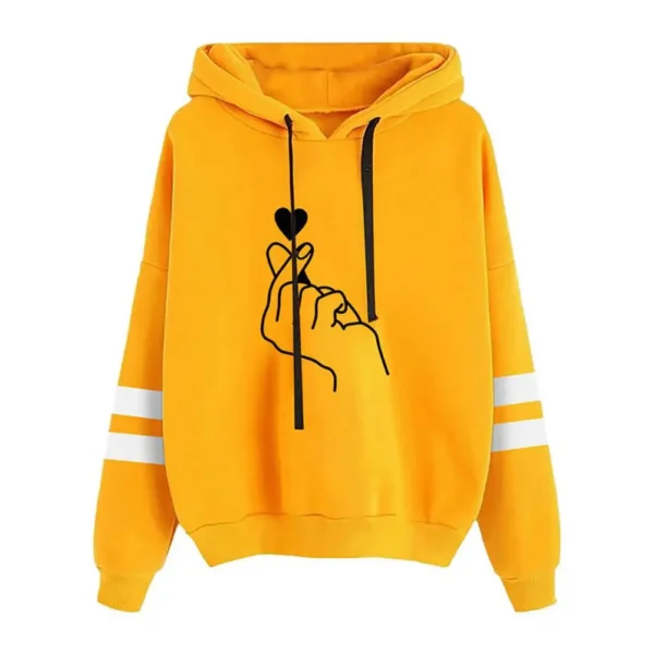 Women'S Korean Style Hooded Sweatshirt Printed Sweatshirt - Image 9