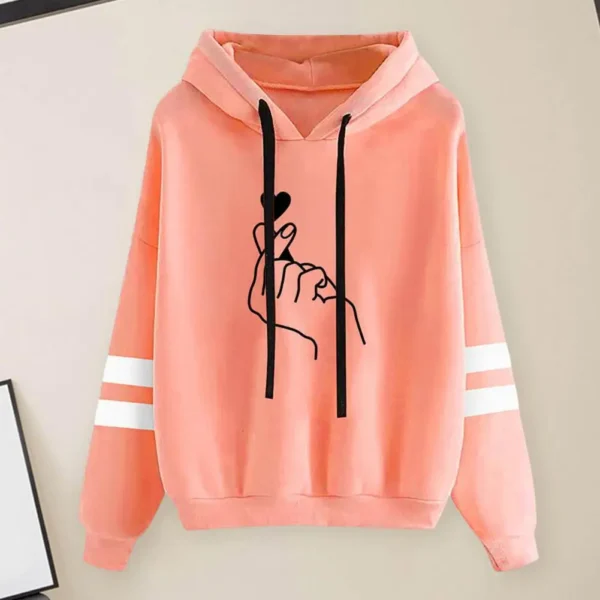 Women'S Korean Style Hooded Sweatshirt Printed Sweatshirt