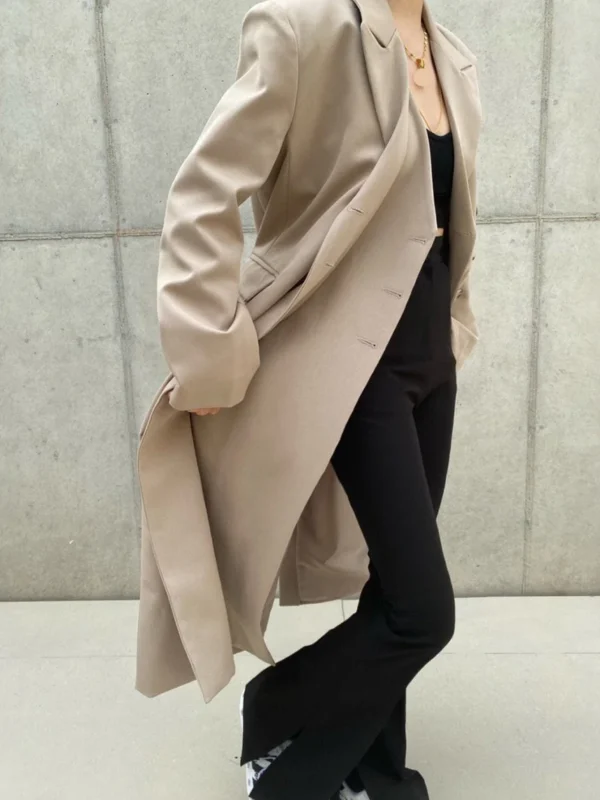 Korean Style Suit Double Placket Design Single Breasted Coats - Image 2