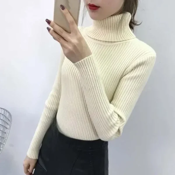Women High Neck Top Slim Knitwear Ladies Fashion Sweater - Image 8