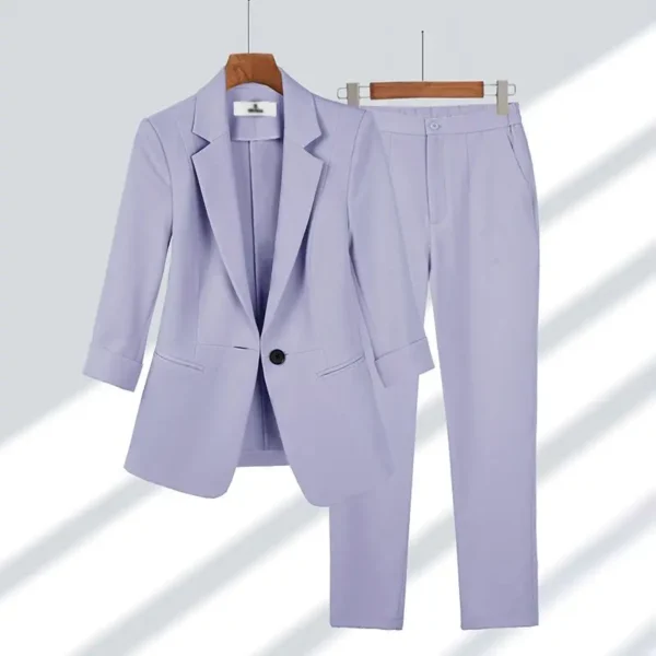 Casual Blazer And Pant For Office Lady Notched Collar Coat - Image 4