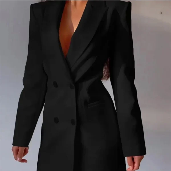 Women'S Stylish Blazer For Ladies Double Breasted Casual Blazer - Image 2