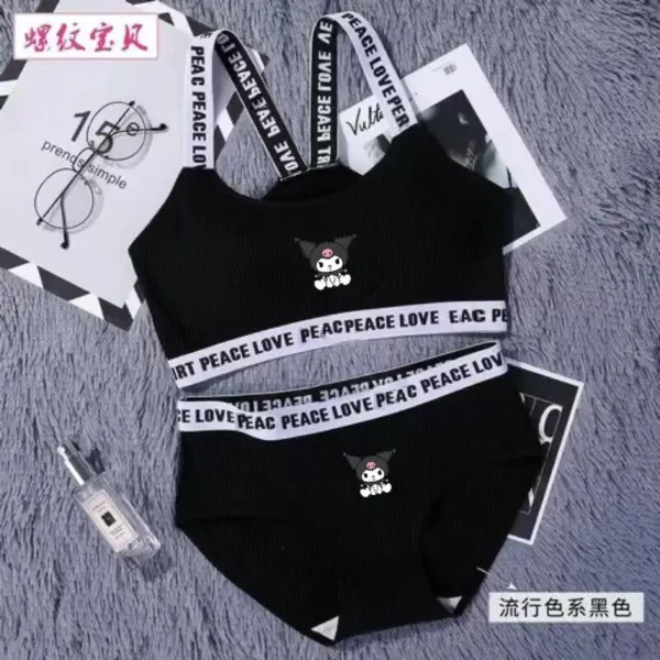 Cute Girl'S Bra No Steel Ring Bra Set Beautiful Back Bikini Set - Image 4