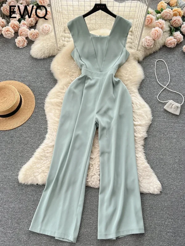Elegant Style Comfy Jumpsuit Square Collar Jumpsuits