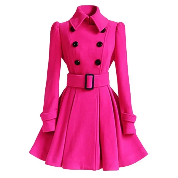 Stylish Winter Coats Double Breasted Trench Coat Belt Buckle - Image 8
