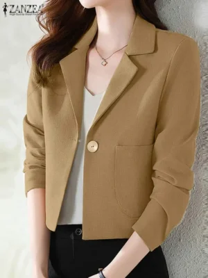 Elegant Korean Style Blazer Office Lady Casual Blazer