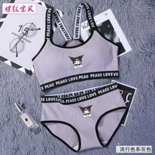 Cute Girl'S Bra No Steel Ring Bra Set Beautiful Back Bikini Set