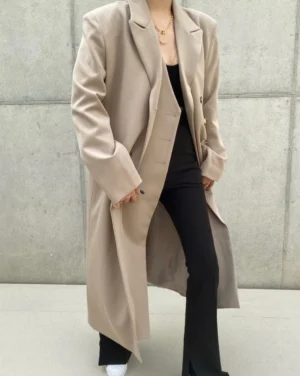 Korean Style Suit Double Placket Design Single Breasted Coats