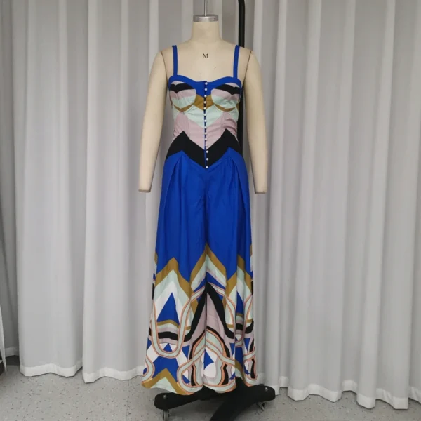 Women'S Jumpsuit Printed Backless Wide Legs Jumpsuit - Image 2