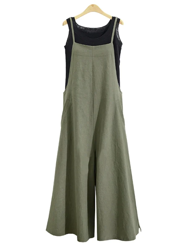 Women'S Overalls Elegant Wide Leg Pants Sleeveless Casual Jumpsuit - Image 2
