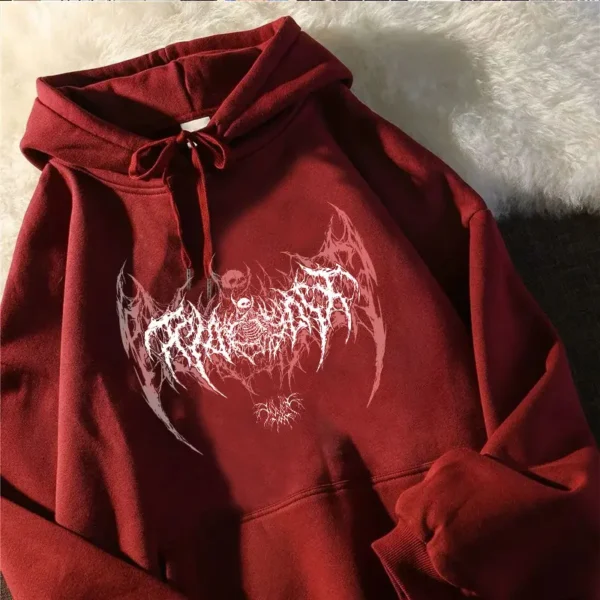 Women'S Gothic Sweatshirts Hoodie Printed Sweatshirt - Image 4