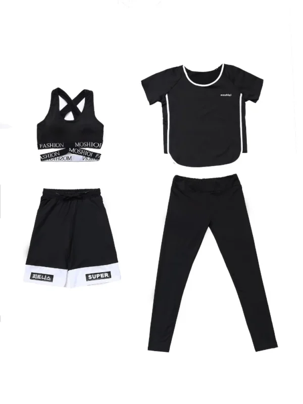 Korean Style 5 Piece Fitness Training Seamless Yoga Suit - Image 3