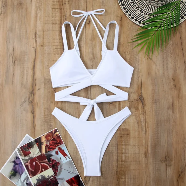 Women'S Strap Ties Bikini Set Sexy Bikini Cute Two Piece Bikinis - Image 4