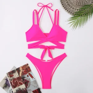 Women's Strap Ties Bikini Set Sexy Bikini Cute Two Piece Bikinis