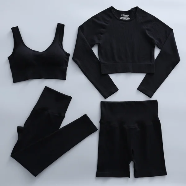 Women'S Seamless Yoga Suit Set 2/3/4 Pieces Gym Clothes - Image 3
