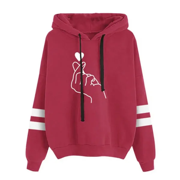 Women'S Korean Style Hooded Sweatshirt Printed Sweatshirt - Image 7