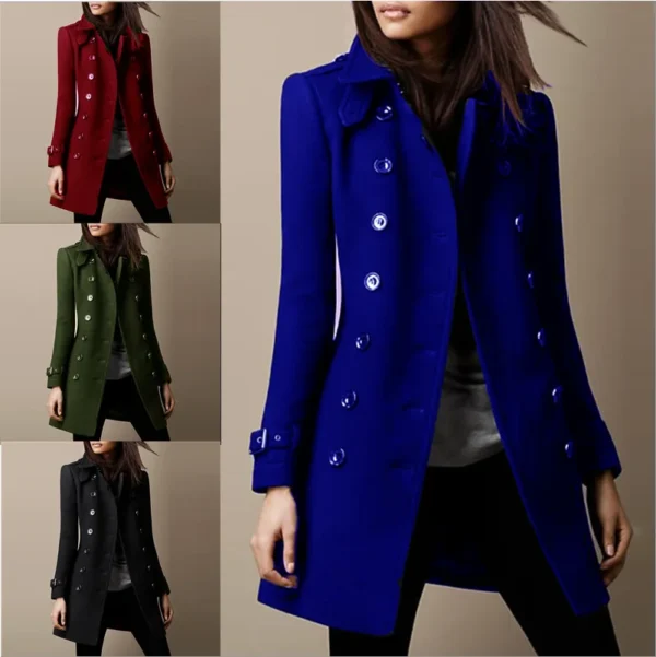 Korean Style Women'S Cute Winter Coat Double Breasted Coat - Image 2