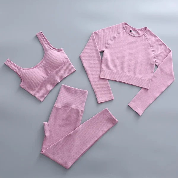 Women'S Seamless Yoga Suit Set 2/3/4 Pieces Gym Clothes - Image 14